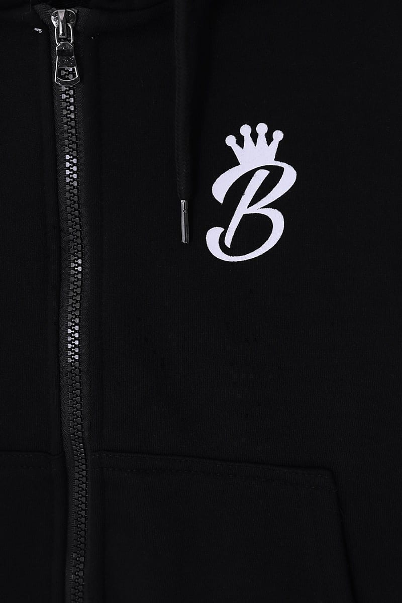 B Collection Zipped Hoodie - Black